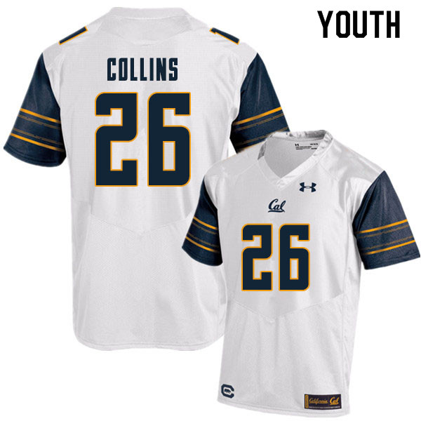 Youth #26 DeShawn Collins Cal Bears College Football Jerseys Sale-White - Click Image to Close